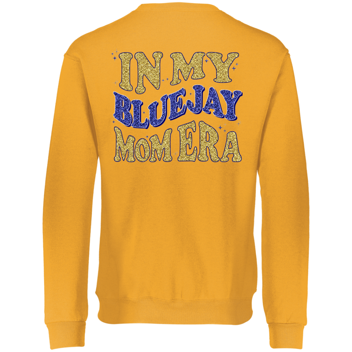 Waseca Bluejay Mom Sweatshirt - In My Bluejay Mom Era - Full Faux Glitter Design