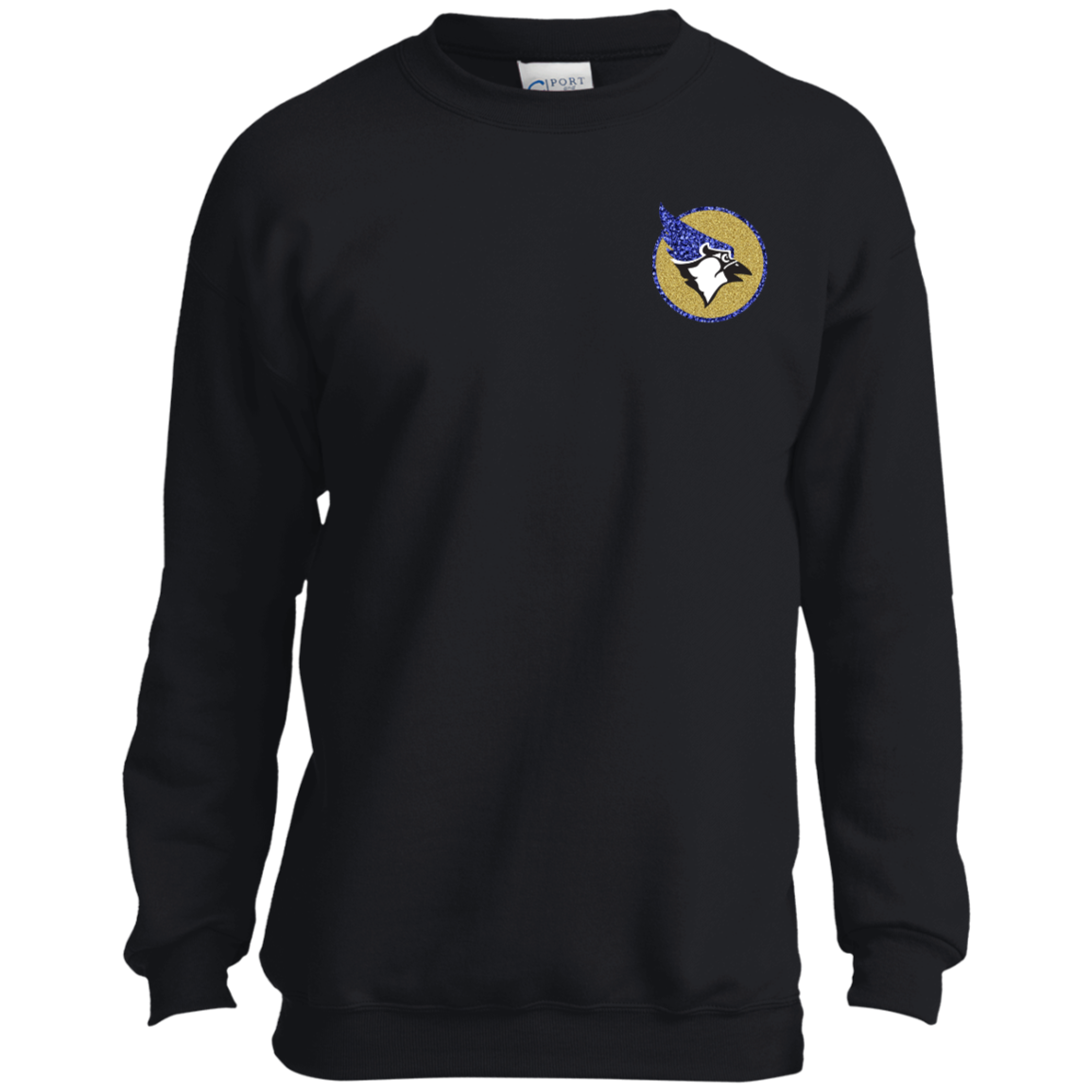 YOUTH Waseca Bluejay Sweatshirt - In My Bluejay Era - Faux Glitter Design