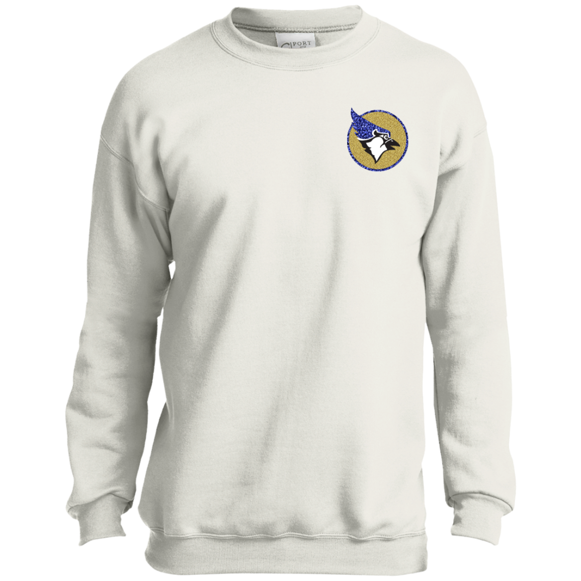 YOUTH Waseca Bluejay Sweatshirt - In My Bluejay Era - Faux Glitter Design