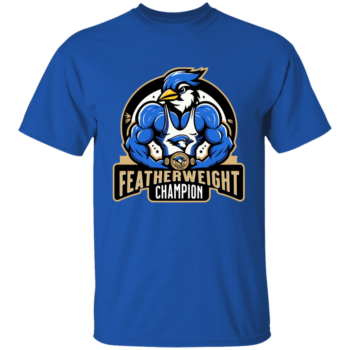 Youth Featherweight Champion T-Shirt - Waseca Bluejay Wrestling - Sports Fan Tee for Kid