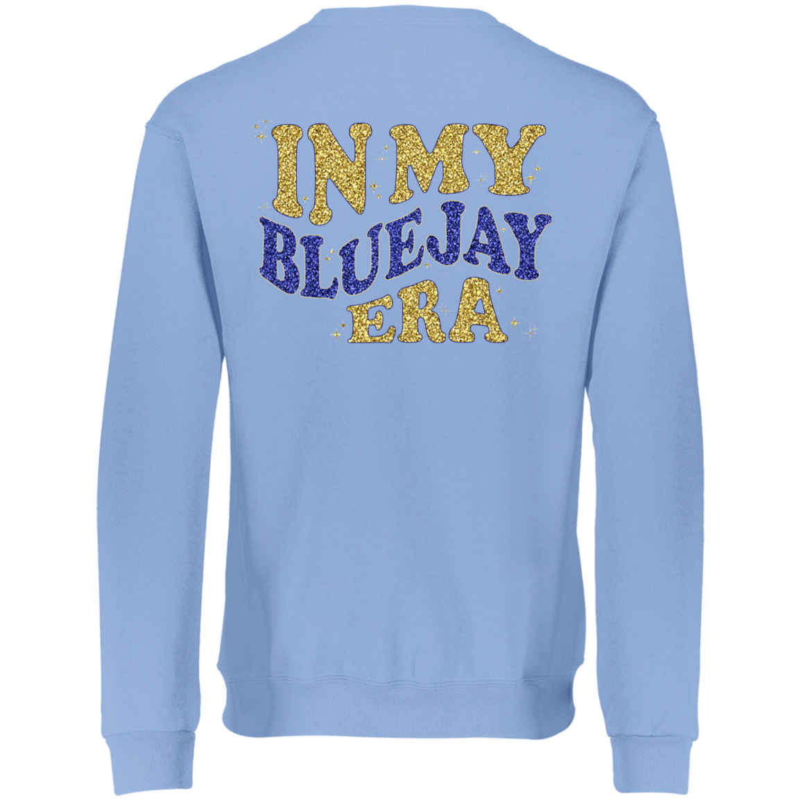 Teen Gift - Waseca Bluejays Sweatshirt - In My Bluejay Era - Full Faux Glitter Design