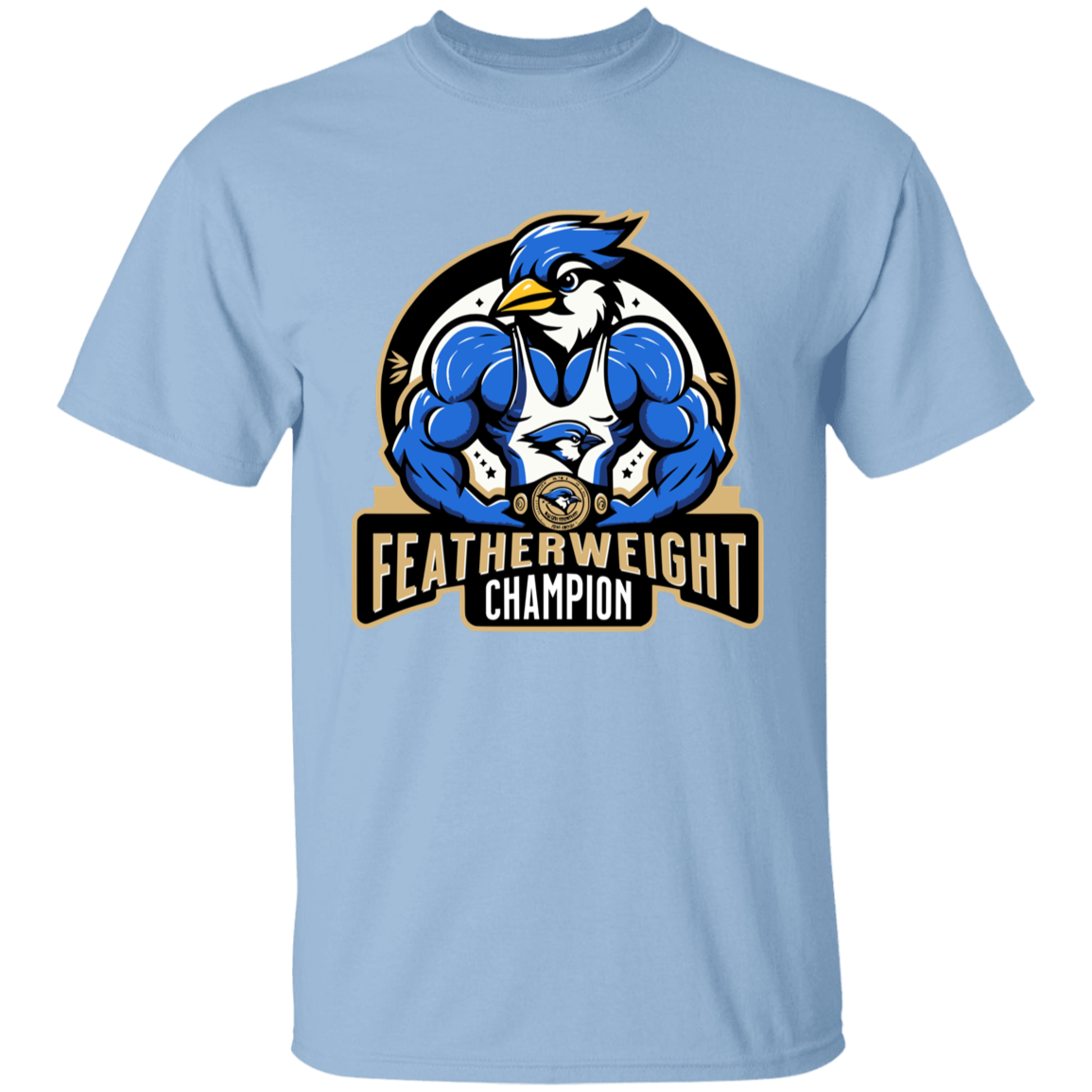 Youth Featherweight Champion T-Shirt - Waseca Bluejay Wrestling - Sports Fan Tee for Kid