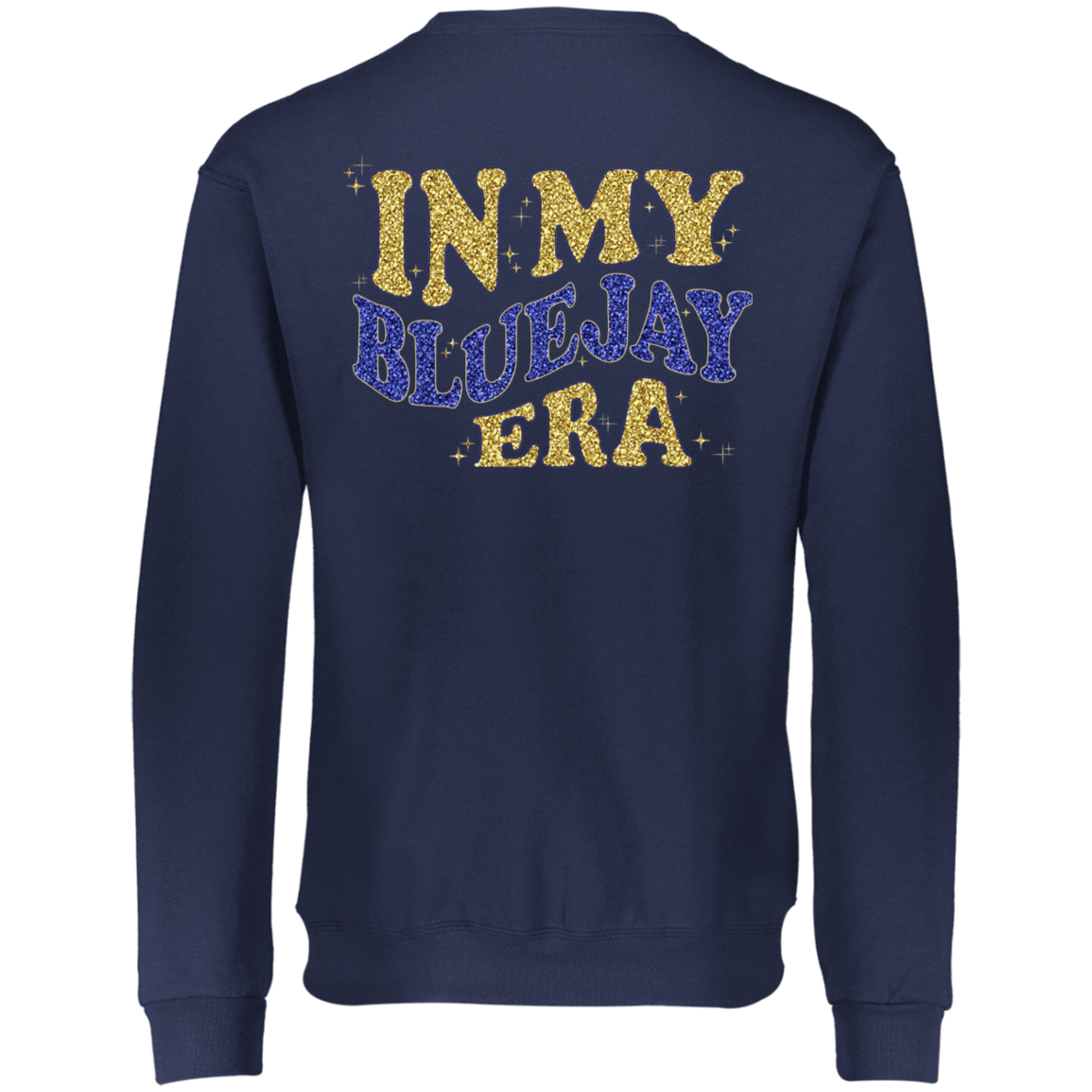 Teen Gift - Waseca Bluejays Sweatshirt - In My Bluejay Era - Full Faux Glitter Design