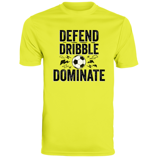 "Defend, Dribble, Dominate" Men's Soccer Shirt - Essential Gear for Players & Fans