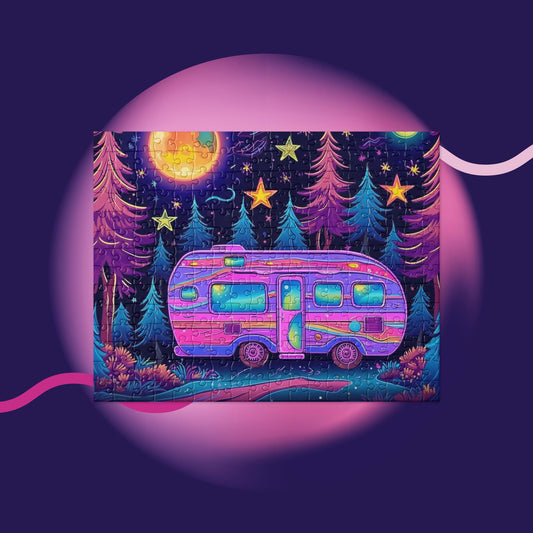 Neon Camper Puzzle - 252 Piece Puzzle