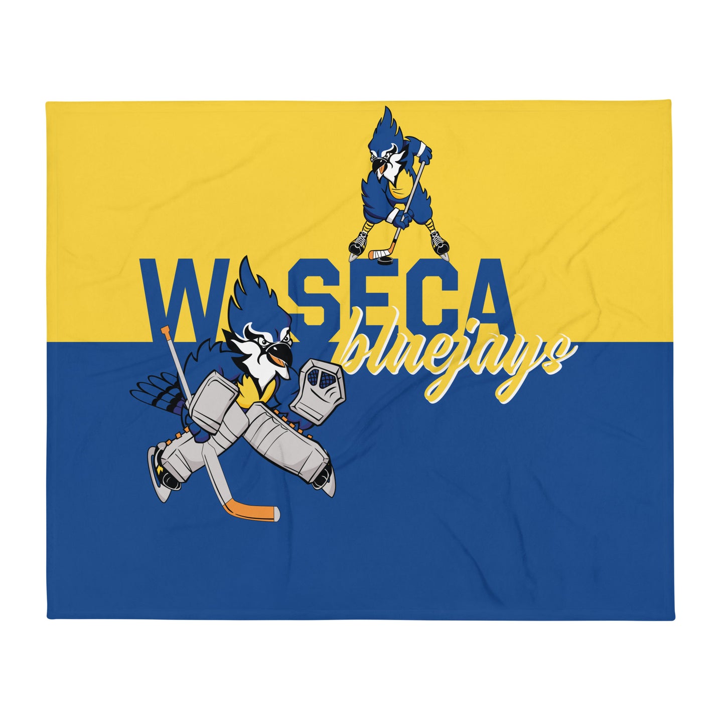 Waseca Bluejay Hockey Goalie and Player Blanket