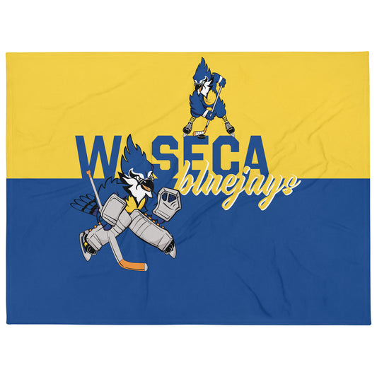 Waseca Bluejay Hockey Goalie and Player Blanket