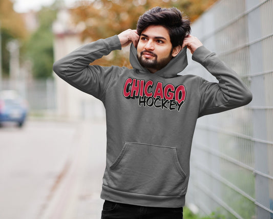 Vintage Chicago Hockey Sweatshirt | Chicago Hockey Shirt | College Sweater |Chicago Hockey Shirt Christmas Gift Unisex