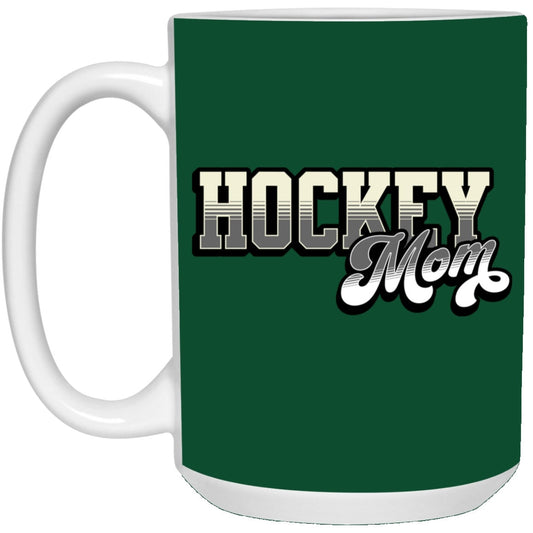 Hockey Mom Mug - 15 oz Ceramic Coffee Cup in Team Colors - Support Your Ice Warrior!